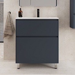 Style Line Тумба с раковиной Лима 70 Plus эмаль графит матовая – фотография-3